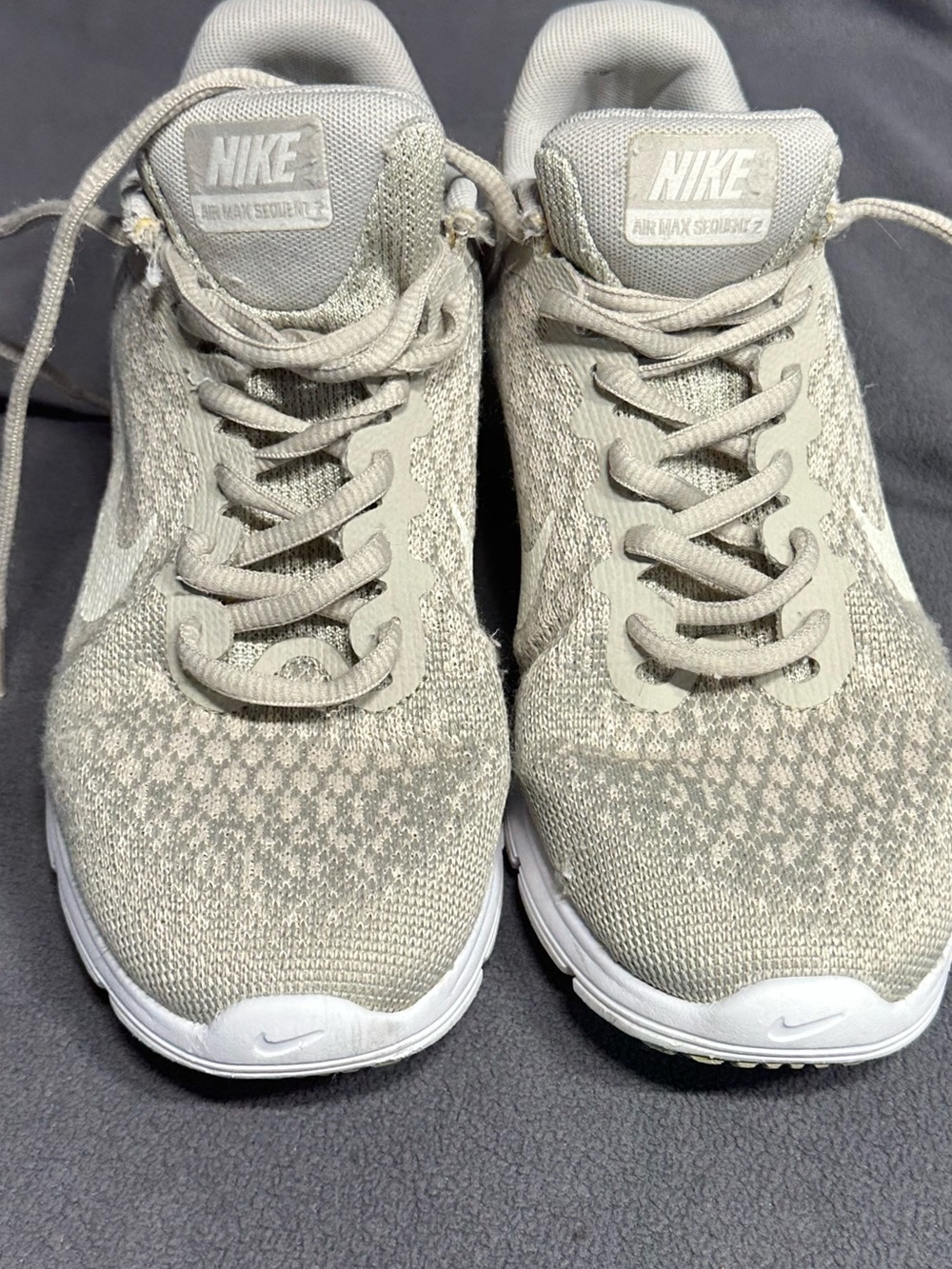 Nike Women's Beige Knit Running Sneakers